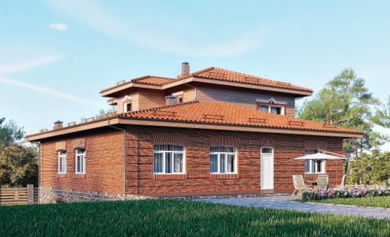 380-002-Л Проект трехэтажного дома, гараж, большой загородный дом из кирпича Саяногорск | Проекты домов от House Expert