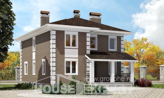 185-002-П Проект двухэтажного дома, компактный коттедж из поризованных блоков Саяногорск, House Expert