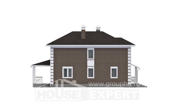 185-002-П Проект двухэтажного дома, скромный загородный дом из газобетона, Саяногорск