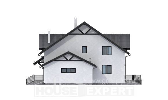 290-003-П Проект двухэтажного дома с мансардой, классический домик из газобетона Саяногорск, House Expert
