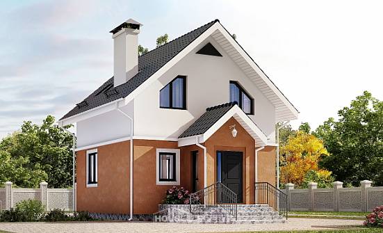 070-001-Л Проект двухэтажного дома с мансардным этажом, крохотный дом из бризолита Саяногорск | Проекты домов от House Expert
