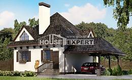 110-002-Л Проект двухэтажного дома с мансардным этажом, гараж, современный домик из твинблока Абакан, House Expert