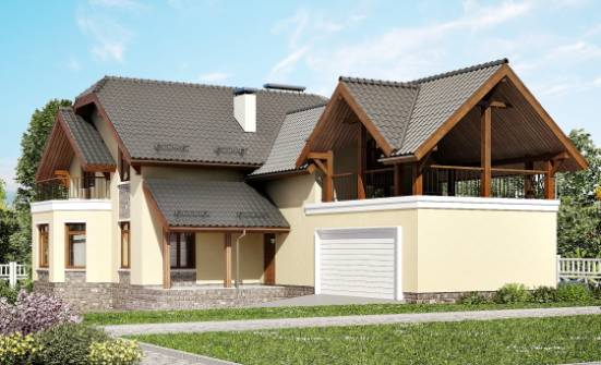 255-003-П Проект двухэтажного дома мансардный этаж, гараж, красивый домик из керамзитобетонных блоков, Саяногорск