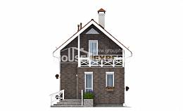 045-001-Л Проект двухэтажного дома мансардой, скромный коттедж из блока, Абакан