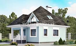 110-001-Л Проект двухэтажного дома мансардой, скромный дом из газобетона Абакан, House Expert
