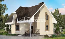 125-001-Л Проект двухэтажного дома с мансардой, простой загородный дом из твинблока Саяногорск, House Expert