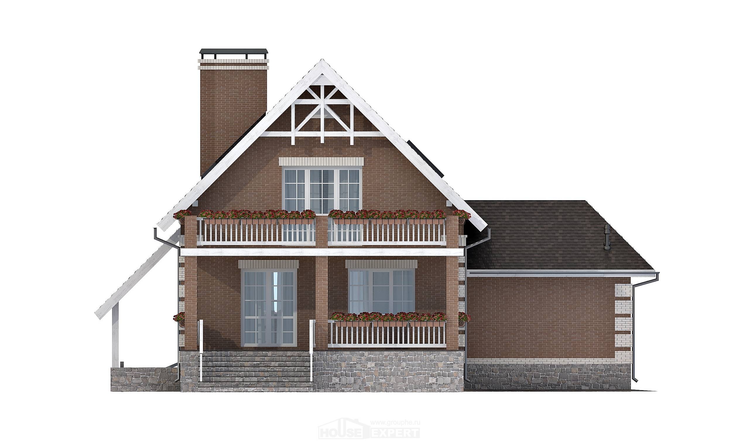 200-009-Л Проект трехэтажного дома с мансардой и гаражом, средний дом из арболита, Абакан