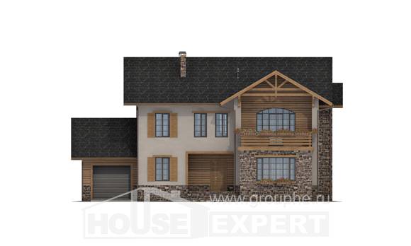200-005-Л Проект двухэтажного дома, гараж, просторный дом из арболита, Абакан
