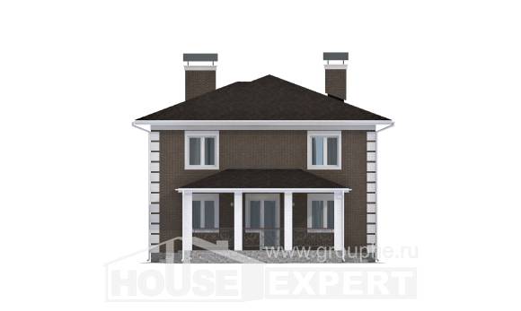 185-002-П Проект двухэтажного дома, классический коттедж из твинблока, Абакан
