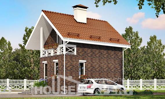 045-001-Л Проект двухэтажного дома с мансардным этажом, простой загородный дом из газосиликатных блоков, Саяногорск