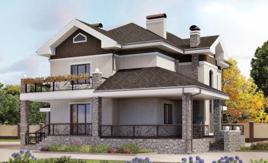 365-001-Л Проект трехэтажного дома и гаражом, огромный домик из кирпича Абакан | Проекты домов от House Expert