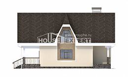 125-001-Л Проект двухэтажного дома с мансардой, бюджетный коттедж из блока Абакан, House Expert