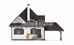 110-002-Л Проект двухэтажного дома с мансардой, гараж, недорогой домик из газосиликатных блоков Саяногорск, House Expert