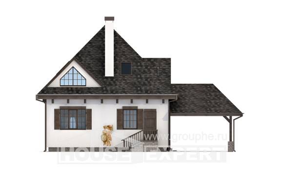 110-002-Л Проект двухэтажного дома с мансардой, гараж, недорогой домик из газосиликатных блоков Саяногорск, House Expert