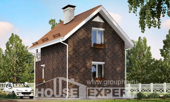 045-001-Л Проект двухэтажного дома с мансардой, современный домик из твинблока, Абакан