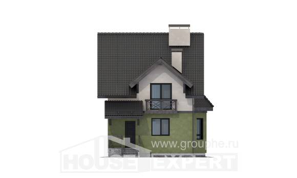 120-003-П Проект двухэтажного дома с мансардой, простой коттедж из твинблока Абакан, House Expert