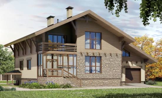 420-001-Л Проект трехэтажного дома с мансардой, гараж, большой домик из кирпича Абакан | Проекты домов от House Expert