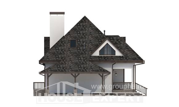 110-002-Л Проект двухэтажного дома мансардой и гаражом, красивый загородный дом из газосиликатных блоков Абакан, House Expert
