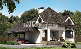 110-002-Л Проект двухэтажного дома мансардой и гаражом, красивый коттедж из газобетона Саяногорск, House Expert