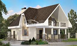 125-001-Л Проект двухэтажного дома мансардой, современный дом из газобетона Саяногорск, House Expert