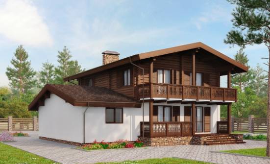 200-011-П Проект двухэтажного дома мансардный этаж, средний коттедж из теплоблока Саяногорск | Проекты домов от House Expert