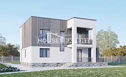 150-017-П Проект двухэтажного дома, современный загородный дом из пеноблока Абакан, House Expert