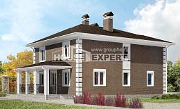 185-002-П Проект двухэтажного дома, современный загородный дом из газосиликатных блоков Абакан, House Expert