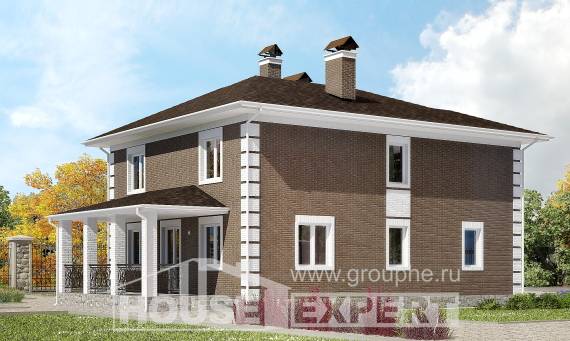 185-002-П Проект двухэтажного дома, классический дом из пеноблока, Саяногорск