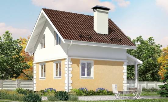 070-002-П Проект двухэтажного дома мансардный этаж, современный домик из газосиликатных блоков Саяногорск | Проекты домов от House Expert