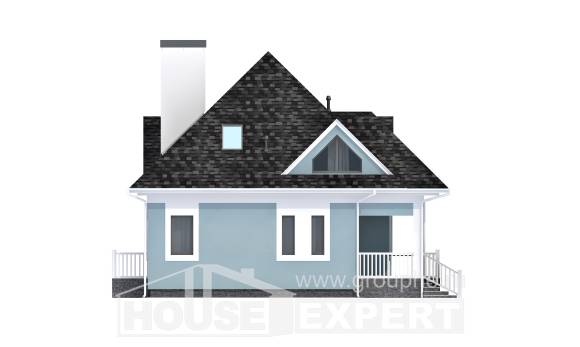 110-001-Л Проект двухэтажного дома с мансардой, бюджетный дом из теплоблока Абакан, House Expert