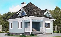 110-001-Л Проект двухэтажного дома мансардный этаж, экономичный домик из газобетона Саяногорск, House Expert
