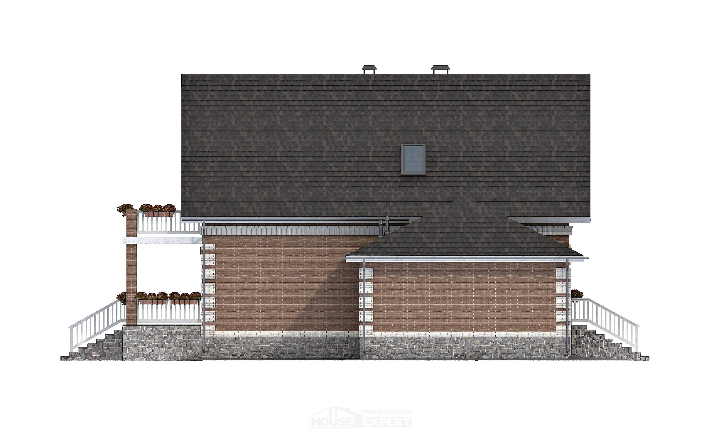 200-009-Л Проект трехэтажного дома с мансардой, гараж, красивый загородный дом из блока, Саяногорск