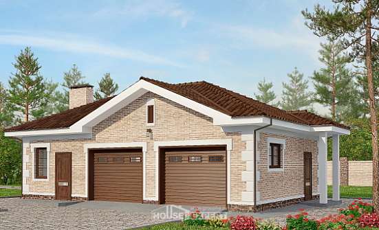 070-005-П Проект гаража из кирпича Абакан | Проекты одноэтажных домов от House Expert