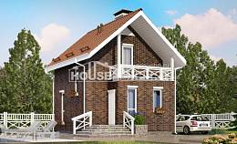 045-001-Л Проект двухэтажного дома с мансардой, красивый загородный дом из теплоблока Саяногорск, House Expert