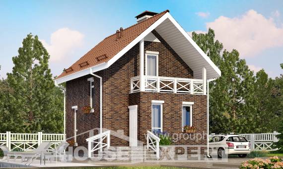 045-001-Л Проект двухэтажного дома мансардный этаж, современный домик из керамзитобетонных блоков, Саяногорск