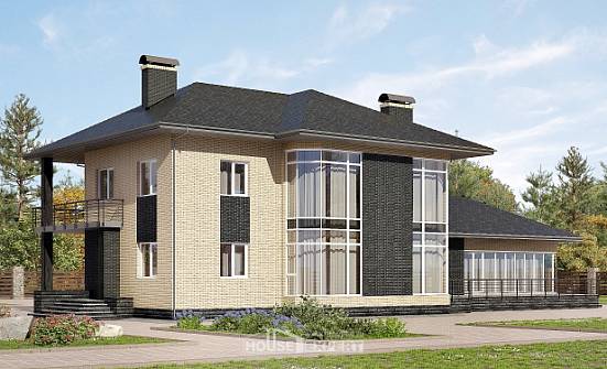 305-003-Л Проект двухэтажного дома, просторный загородный дом из бризолита Абакан | Проекты домов от House Expert