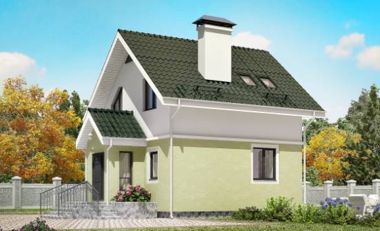 070-001-П Проект двухэтажного дома с мансардным этажом, недорогой дом из поризованных блоков Саяногорск | Проекты домов от House Expert