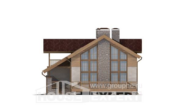 165-002-П Проект двухэтажного дома мансардой, гараж, современный домик из бризолита Саяногорск, House Expert