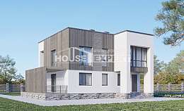 150-017-П Проект двухэтажного дома, современный домик из поризованных блоков, Абакан