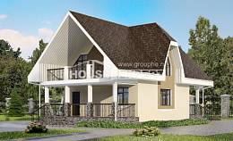125-001-Л Проект двухэтажного дома мансардный этаж, доступный домик из арболита Абакан, House Expert