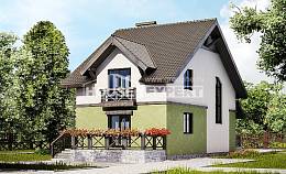 120-003-П Проект двухэтажного дома с мансардным этажом, недорогой дом из керамзитобетонных блоков Саяногорск, House Expert
