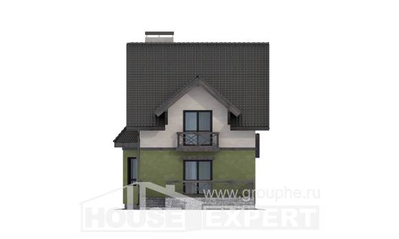 120-003-П Проект двухэтажного дома мансардный этаж, небольшой загородный дом из керамзитобетонных блоков Абакан, House Expert