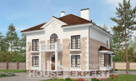 220-008-П Проект двухэтажного дома, уютный коттедж из кирпича, Саяногорск