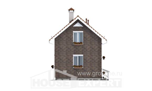 045-001-Л Проект двухэтажного дома с мансардой, скромный коттедж из поризованных блоков Саяногорск, House Expert