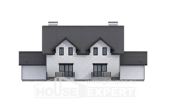 290-003-П Проект двухэтажного дома мансардой, классический загородный дом из поризованных блоков Абакан, House Expert