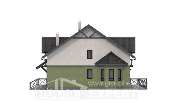 120-003-П Проект двухэтажного дома с мансардой, современный дом из блока Абакан, House Expert
