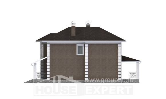 185-002-П Проект двухэтажного дома, небольшой загородный дом из теплоблока, Саяногорск