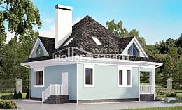 110-001-Л Проект двухэтажного дома с мансардой, классический коттедж из теплоблока Саяногорск, House Expert
