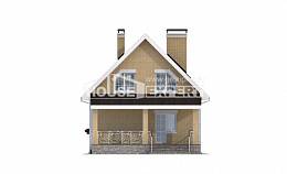 130-004-П Проект двухэтажного дома с мансардой, компактный коттедж из газосиликатных блоков Саяногорск, House Expert