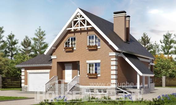 200-009-Л Проект трехэтажного дома с мансардой и гаражом, классический дом из арболита, Саяногорск